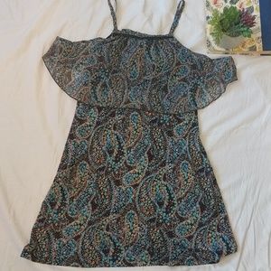 Chocolate floral with drop sleeves dress sz S